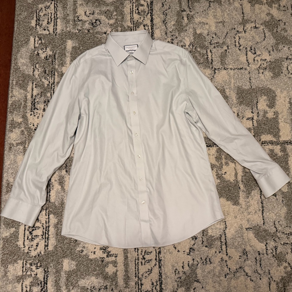 Charles Tyrwhitt Non-Iron Shirt, Slim Fit, Size 17/35, Pale Blue